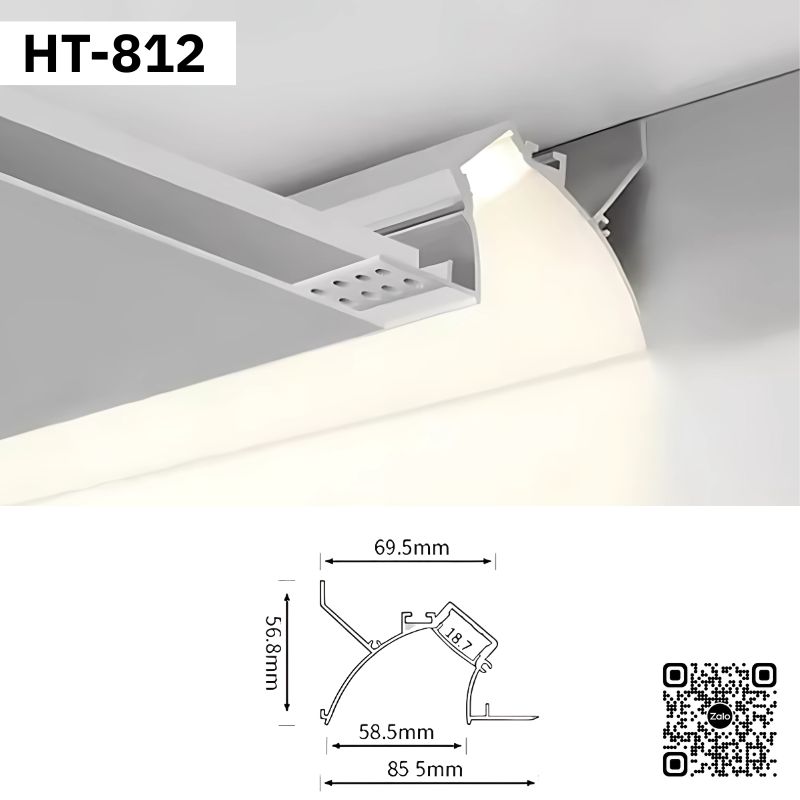 Thanh Nhôm Phào Chỉ Hắt Trần Lắp Âm 2m | HT-812